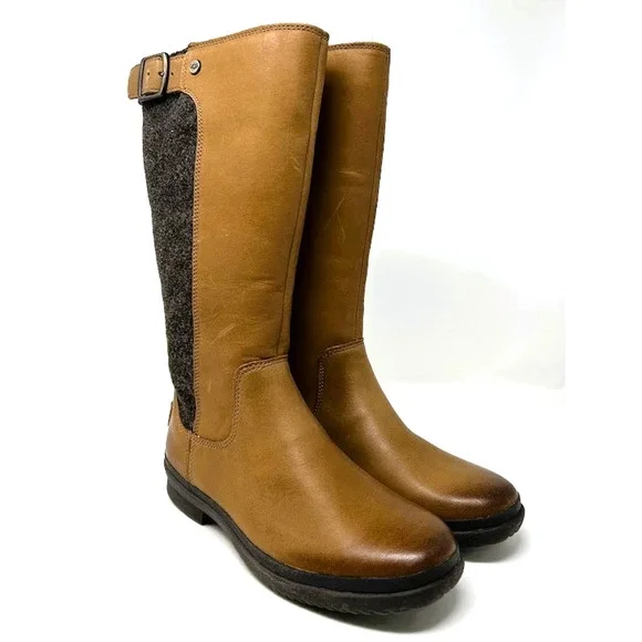 UGG Janina Chestnut Leather Waterproof Riding Boots - Size 6.5 - New #1018472 - Picture 3 of 13